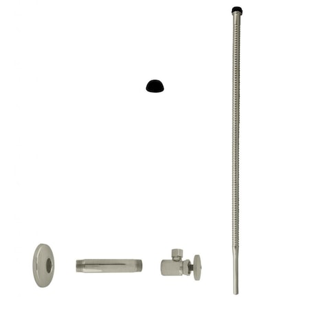 Westbrass Supply Kit, 1/2" IPS x 3/8" OD x 20" Corrugated in Satin Nickel D103K20-07